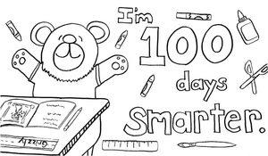 Página para Colorir Ganhei 100 Dias de Sabedoria