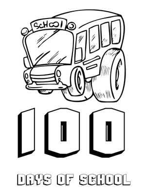 Página para Colorir Página para Colorir Imprimível dos 100 Dias de Escola