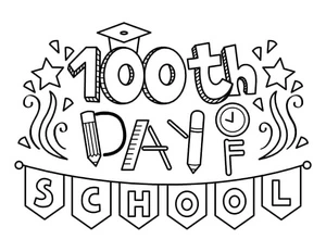 Página para Colorir Página para Colorir para Celebrar o 100º Dia de Aula
