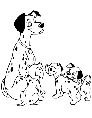 Página para Colorir Família Dálmata