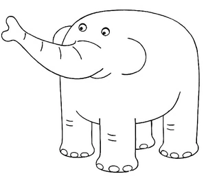 Página para Colorir Elefante chamado Nelson do programa 64 Zoo Lane
