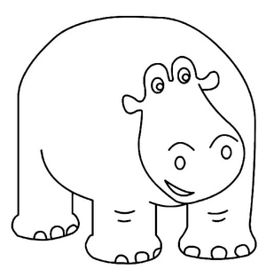 Página para colorir da Molly, a Hipopótamo, do programa 64 Zoo Lane