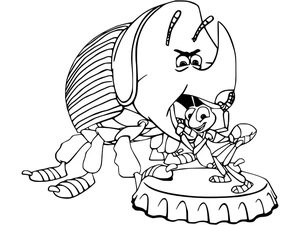 Página para Colorir Dim e Flik de Vida de Inseto