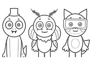 Página de Colorir Personagens Incríveis de Abgerny