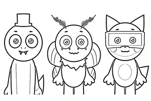 Página para Colorir Página de Colorir Personagens Incríveis de Abgerny