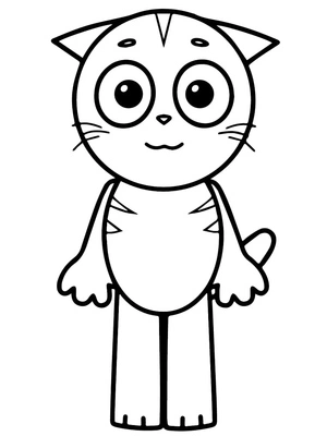 Página para Colorir Cat Carl de Incredibox Aventuras de Abgerny