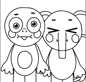 Página para Colorir Página de Colorir Incrível de Frank e Ethan Abgerny