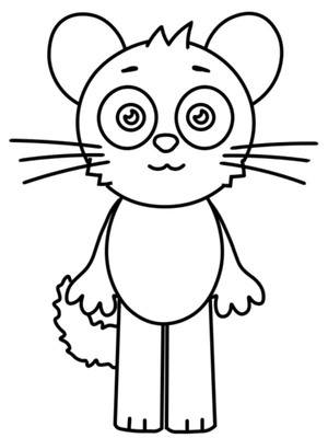 Página para Colorir Kori, o Chinchila Incredibox de Abgerny