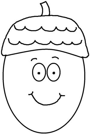Página para Colorir Acorn Cartoon