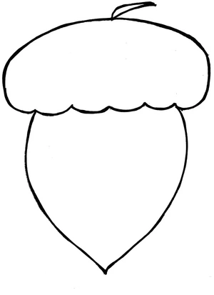Página para Colorir Uma Bolota Simplificada