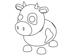 Vaca adorável, fácil página para colorir Adote-me, imprimível grátis
