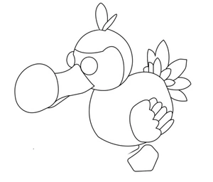Dodo do Adopt Me, fácil página para colorir Adote-me, imprimível grátis