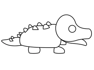 Crocodilo fofo, fácil Adote-me! coloring page, free printable