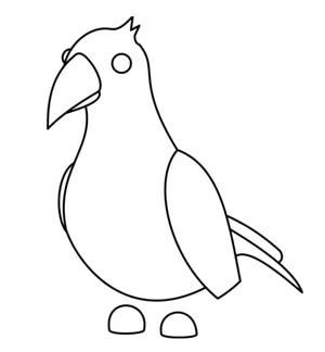 Corvo de pé, fácil página de colorir Adote-me, imprimível grátis