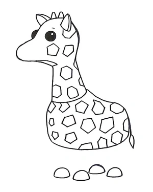 Girafa do jogo Adopt Me, fácil página para colorir Adote-me, gratuita para impressão