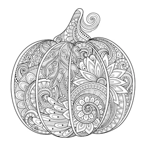 Página para Colorir Abóbora de Halloween para Adultos