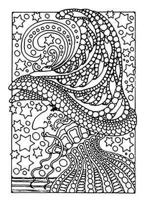 Página para Colorir Página de Colorir de Halloween Assustador para Adultos