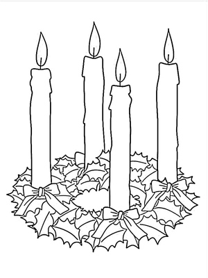 Página para Colorir Coroa do Advento para Download Gratuito