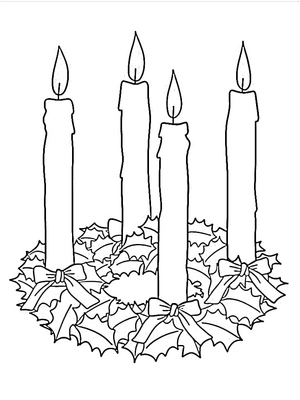 Página para Colorir Página para Colorir Coroa do Advento para Download Gratuito