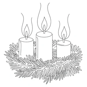 Página para Colorir Página para Colorir de Coroa do Advento com Velas