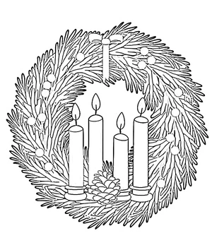 Página para Colorir Imagem da Coroa do Advento