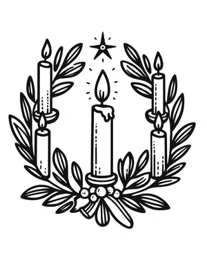 Página para Colorir Perfeição da Coroa do Advento