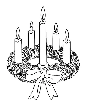 Página para Colorir Coroa do Advento Infantil