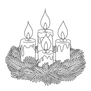 Página para Colorir Guirlanda de Advento de Natal