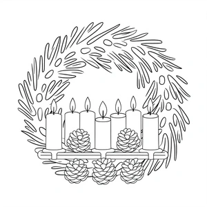 Página para Colorir Página de Colorir de Coroa do Advento Grátis para Crianças