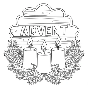 Página para Colorir Página para Colorir de Coroa do Advento para Imprimir Grátis