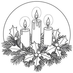 Página para Colorir Imagem de uma Coroa do Advento