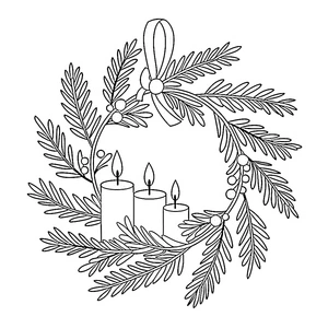 Página para Colorir Guirlanda de Advento Impressionante, não deve ser chamada de Guirlanda de Natal Incrível