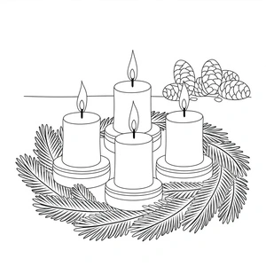 Página para Colorir Coroa do Advento Infantil
