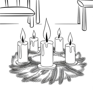 Página para Colorir da Coroa do Advento