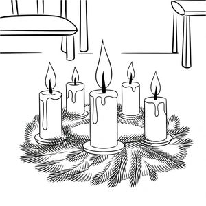 Página para Colorir Página para Colorir da Coroa do Advento
