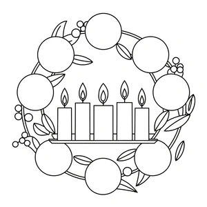 Página para Colorir Página para Colorir de Coroa do Advento para Crianças