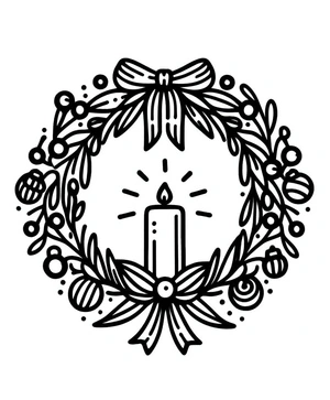 Página para Colorir Guirlanda Doce de Advento