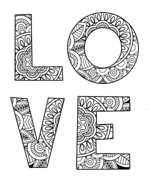 Página para Colorir Afirmações de Amor