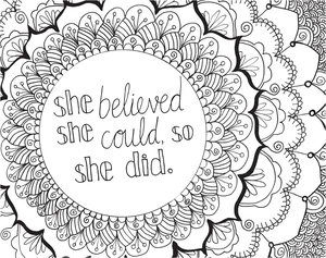 Página para Colorir Frases Positivas para Crianças