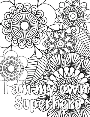 Página para Colorir Afirmações Positivas para Adultos
