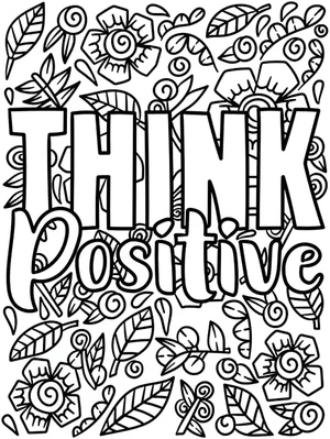 Página para Colorir Afirmações de Pensamento Positivo