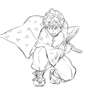 Página para Colorir Desenho Livre do Zenitsu