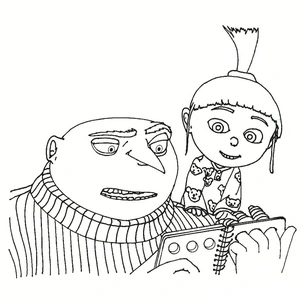 Página para Colorir Gru e Agnes
