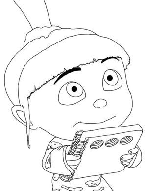 Página para Colorir Doce Agnes Gru