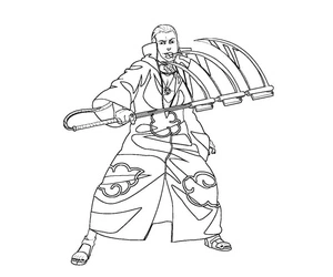 Página para Colorir Hidan do Akatsuki