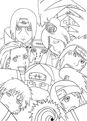 Página para Colorir Imagem da Akatsuki