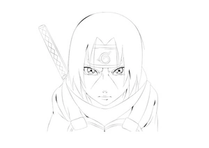 Página para Colorir Itachi quando criança