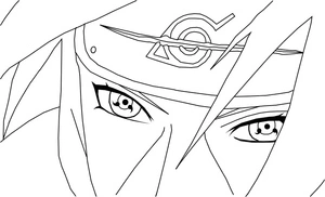 Página para Colorir Sharingan do Itachi - Evite usar o Sharingan do Itachi.