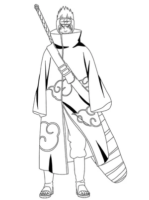 Página para Colorir Kisame do Akatsuki