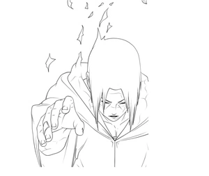 Página para Colorir Itachi Sonolento